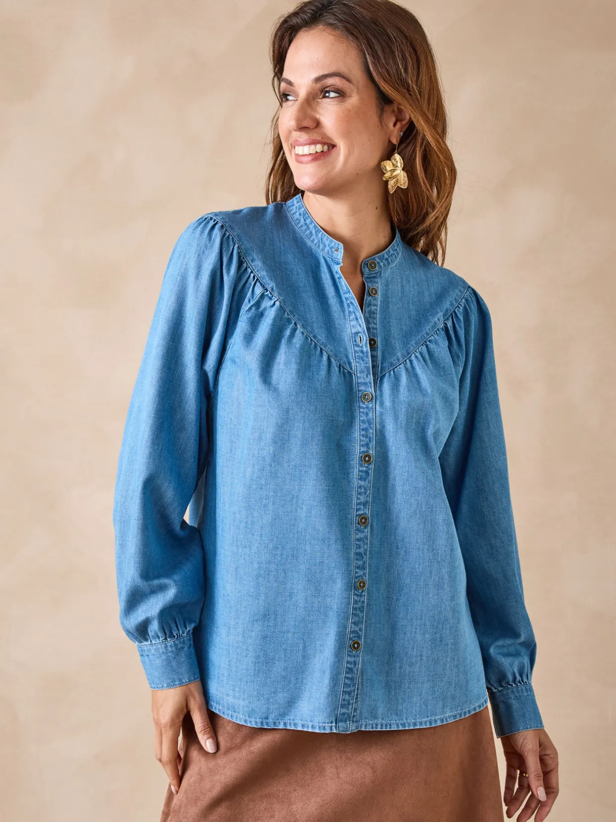 Femme Daxon Blouse en denim fluide