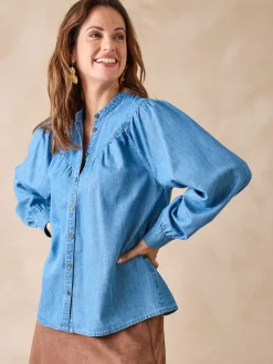 Femme Daxon Blouse en denim fluide