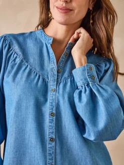 Femme Daxon Blouse en denim fluide