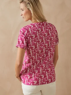 Femme Daxon Blouse en microfibre manches courtes