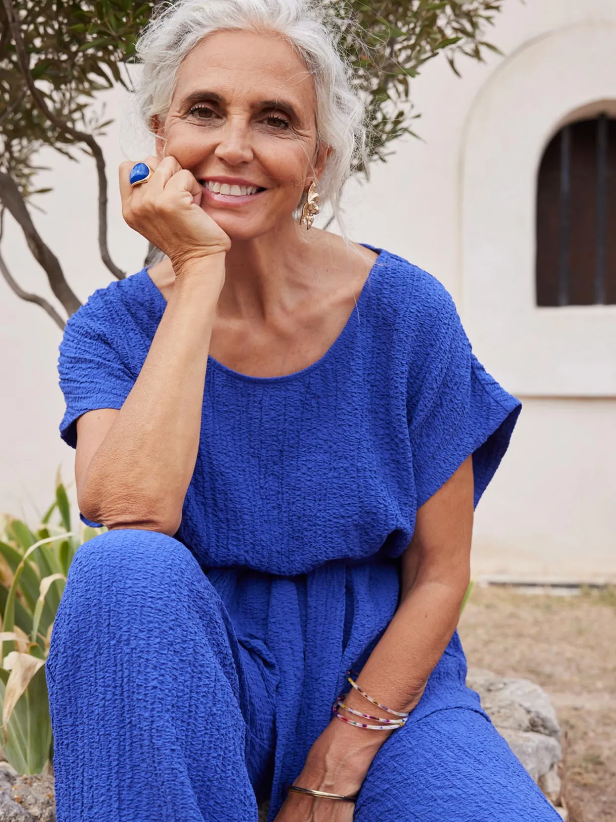 Femme Daxon Blouse en seersucker