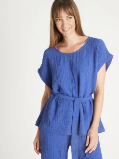 Femme Daxon Blouse en seersucker