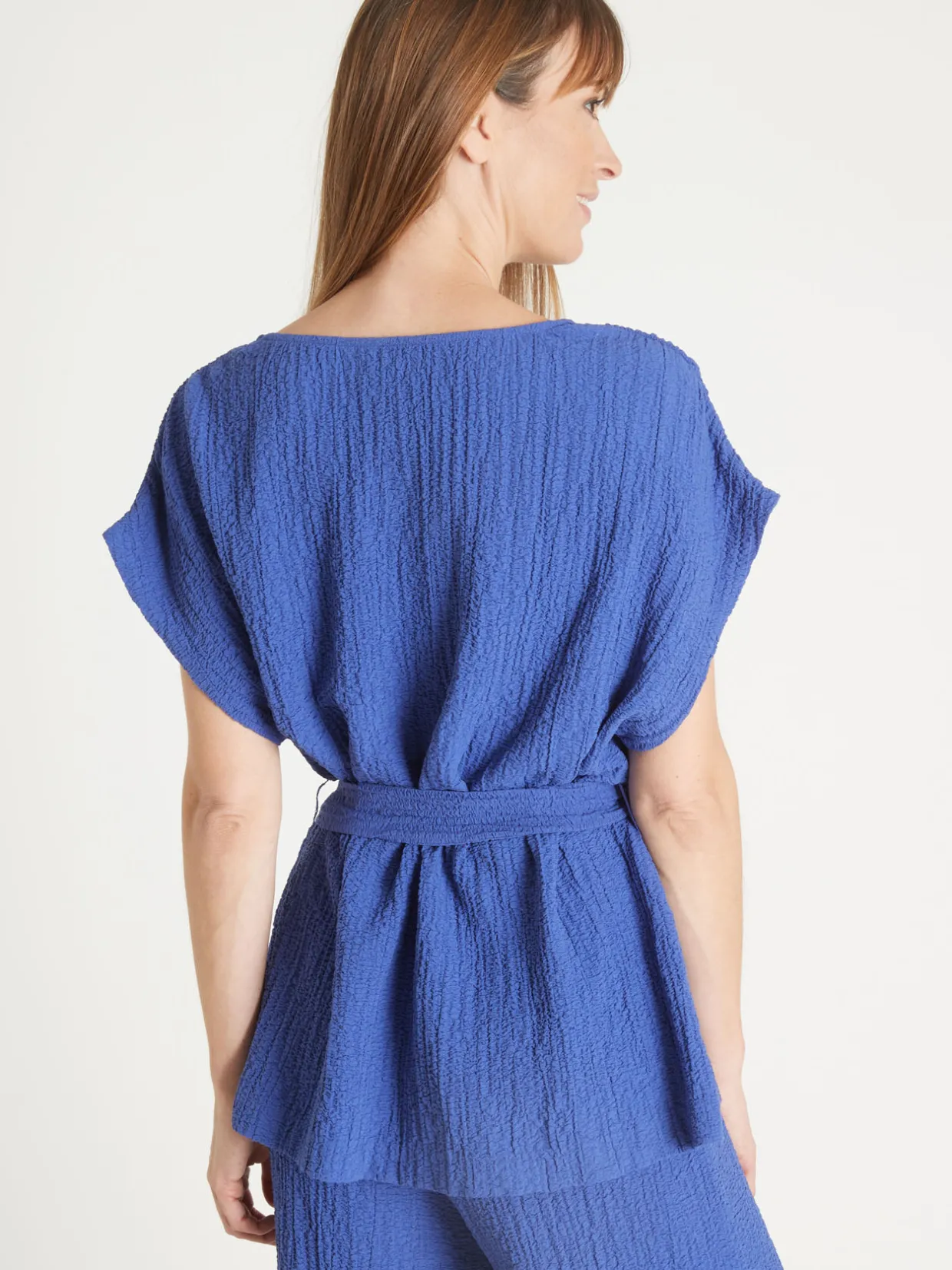 Femme Daxon Blouse en seersucker