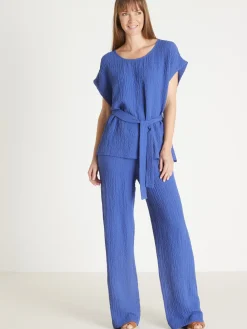 Femme Daxon Blouse en seersucker