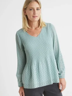 Femme Daxon Blouse en voile au plissé permanent