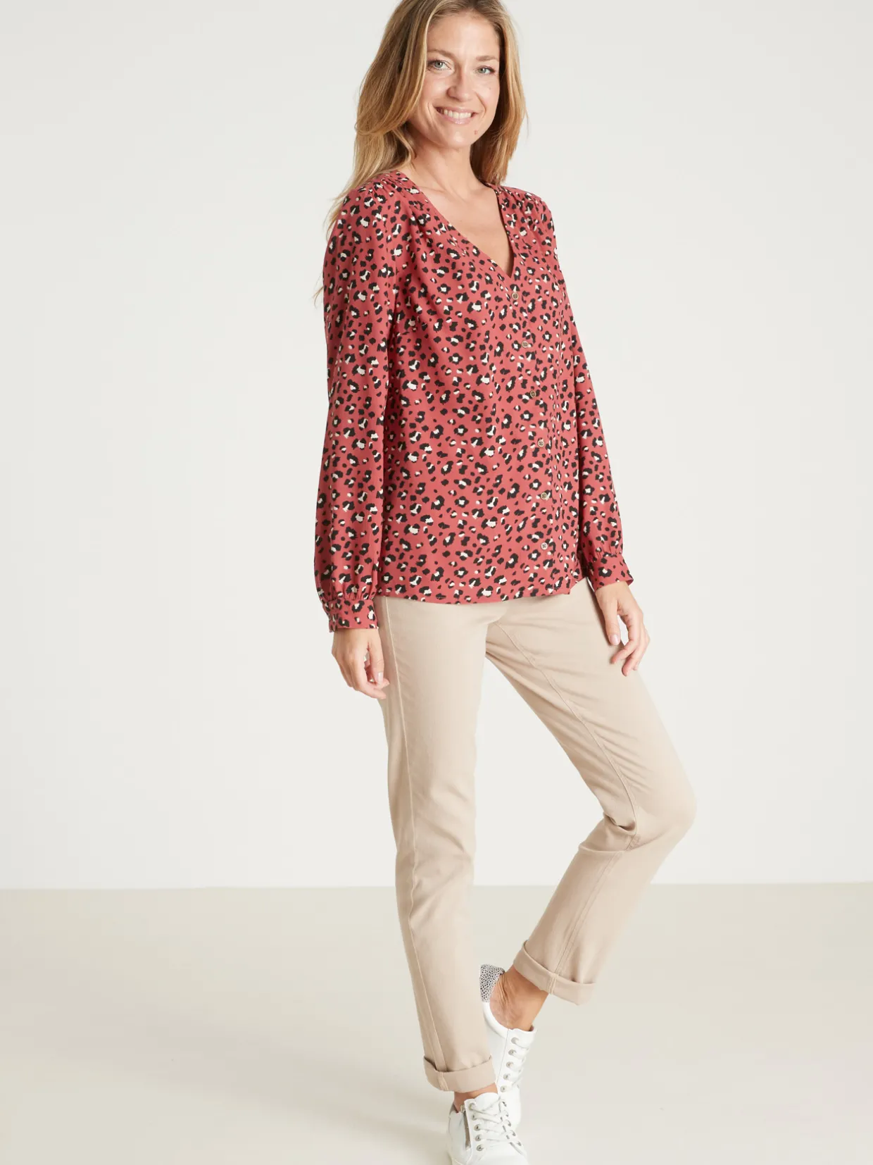 Femme Daxon Blouse fluide encolure V