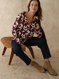 Femme Daxon Blouse fluide encolure V