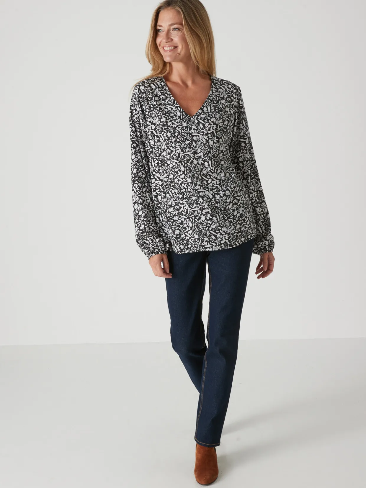 Femme Daxon Blouse fluide encolure V