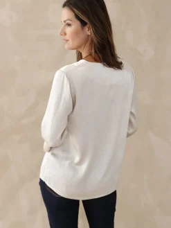 Femme Daxon Blouse manches 3/4 effet satiné