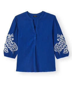Femme Daxon Blouse manches brodées
