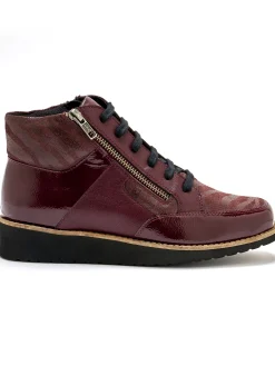 Femme Pédiconfort Boots à lacets cuir doublées suédine