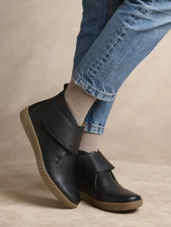 Femme Pédiconfort Boots à large patte scratch