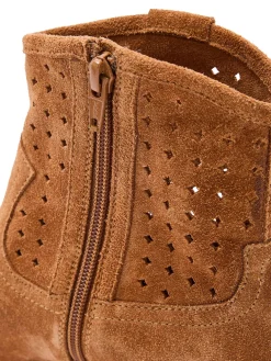 Femme Pédiconfort Boots ajourées cuir velours