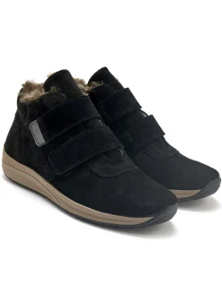 Femme Pédiconfort Boots cuir velours à scratchs