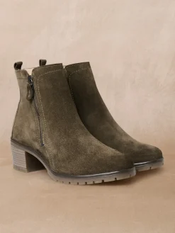 Femme Pédiconfort Boots cuir velours largeur confort