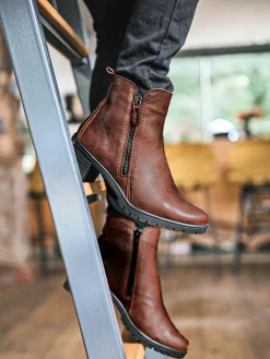 Femme Pédiconfort Boots dessus cuir extra larges