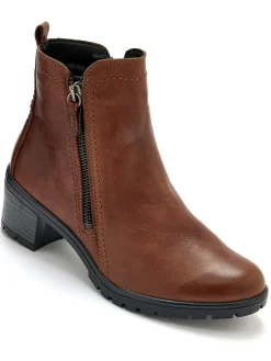 Femme Pédiconfort Boots dessus cuir largeur confort