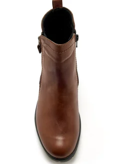 Femme Pédiconfort Boots dessus cuir largeur confort