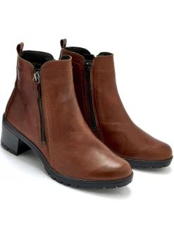 Femme Pédiconfort Boots dessus cuir largeur confort