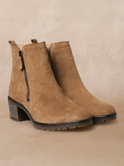 Femme Pédiconfort Boots dessus cuir velours extra larges