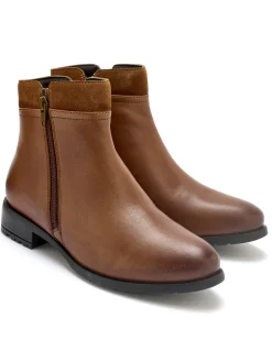 Femme Pédiconfort Boots en cuir double zip