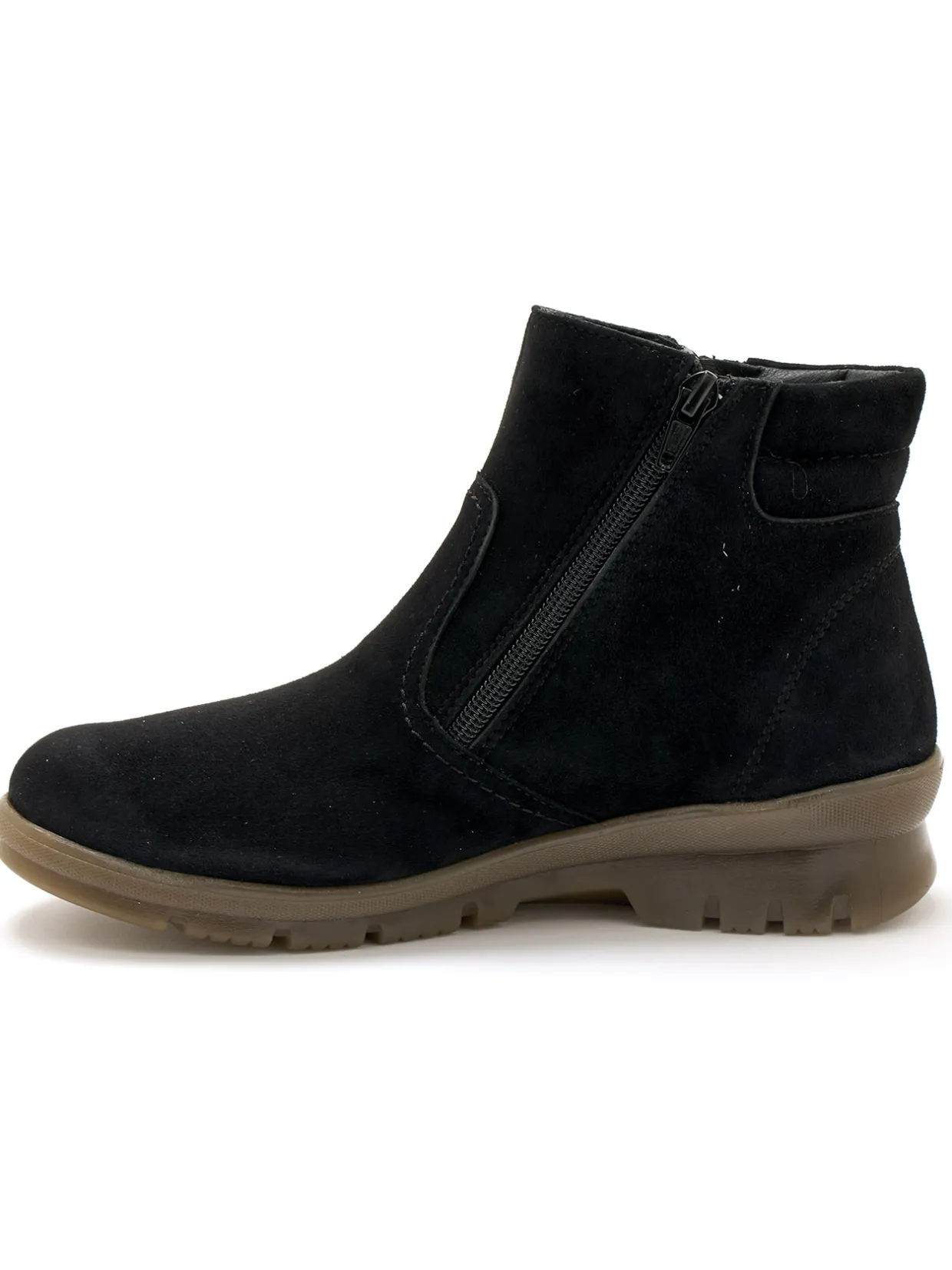 Femme Pédiconfort Boots en cuir extensible double zip