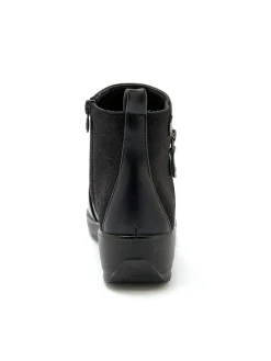 Femme Pédiconfort Boots fourrées compensées double zip