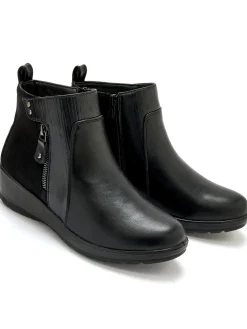 Femme Pédiconfort Boots fourrées compensées double zip