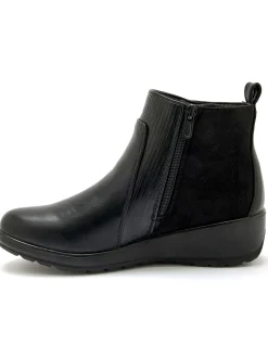 Femme Pédiconfort Boots fourrées compensées double zip