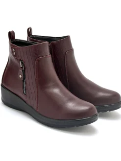 Femme Pédiconfort Boots fourrées compensées double zip