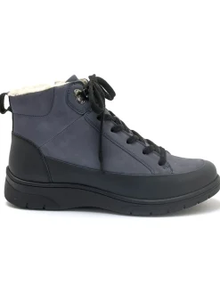 Femme Pédiconfort Boots fourrées cuir velours et caoutchou