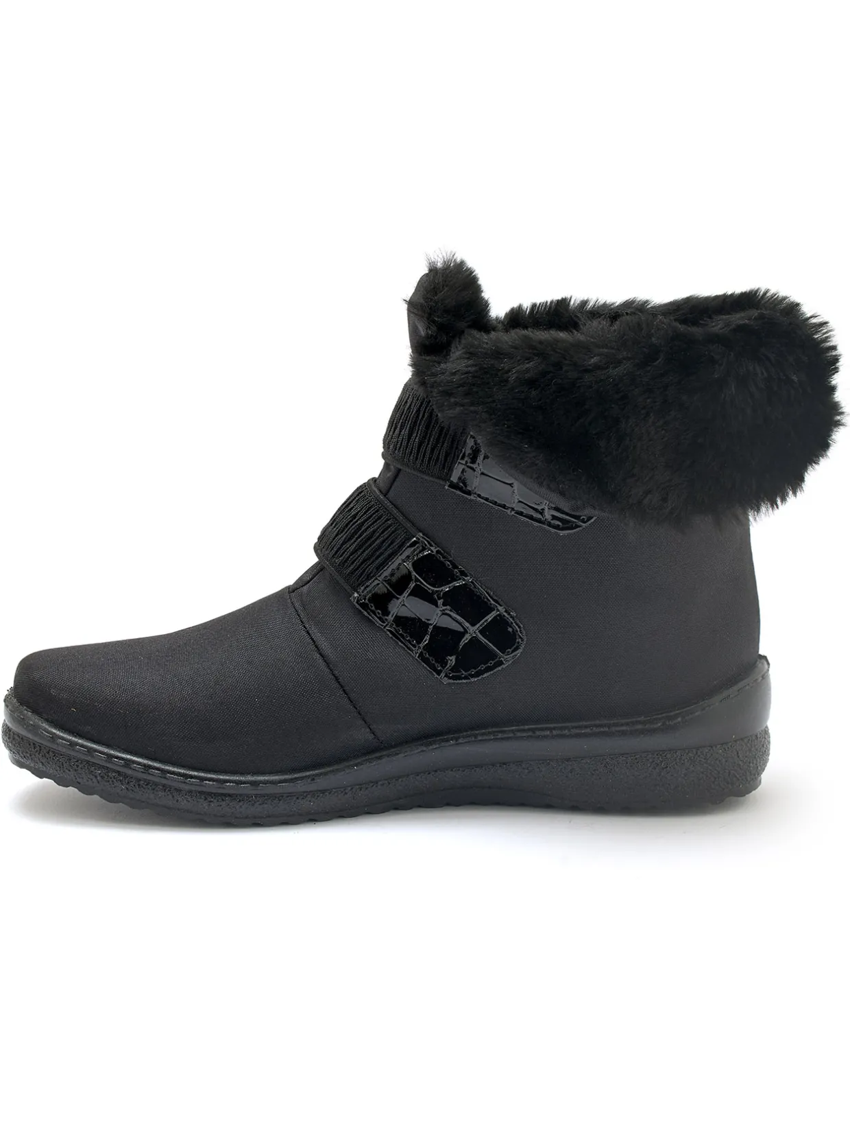 Femme Pédiconfort Boots imperméables à pattes scratch