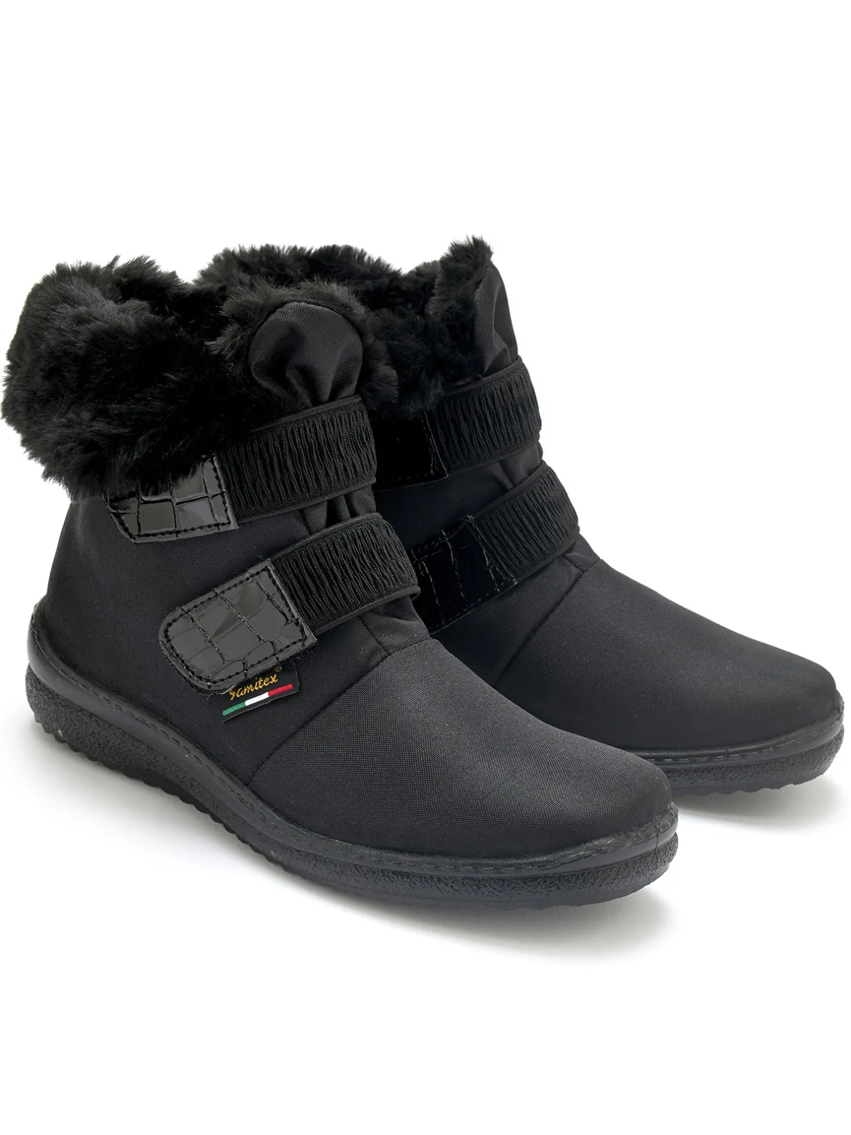 Femme Pédiconfort Boots imperméables à pattes scratch