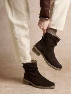 Femme Pédiconfort Boots molletonnées effet plissé