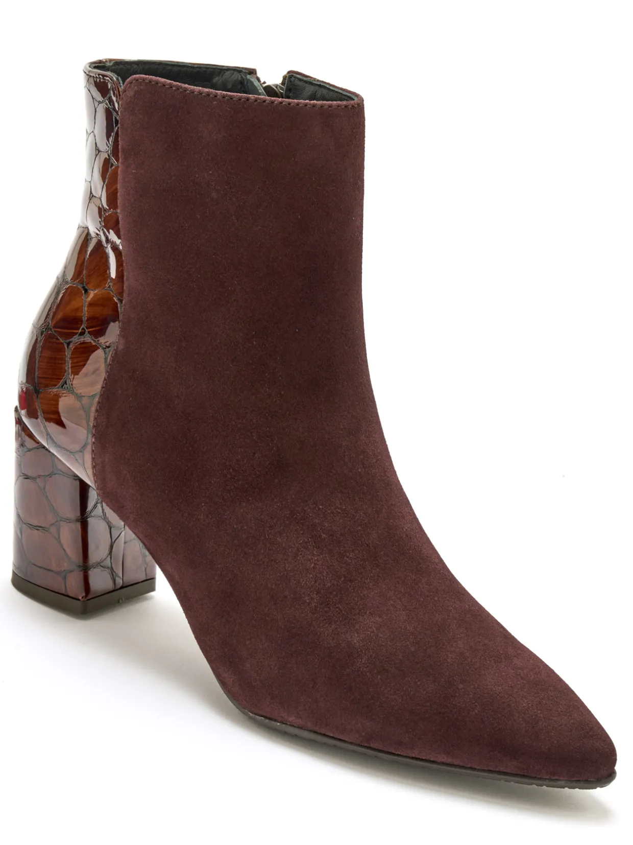 Femme Pédiconfort Boots zippées cuir velours