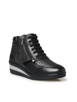 Femme Pédiconfort Boots zippées et lacées doublées suédine