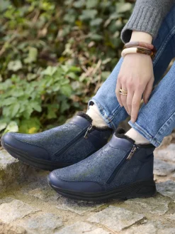 Femme Pédiconfort Boots zippées fourrées