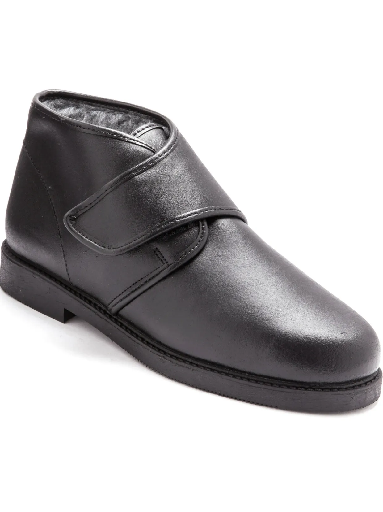 Homme Pédiconfort Bottillons cuir fourrés extra larges