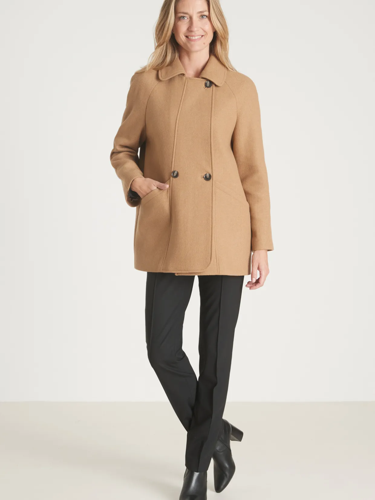 Femme Daxon Caban 50% laine large col