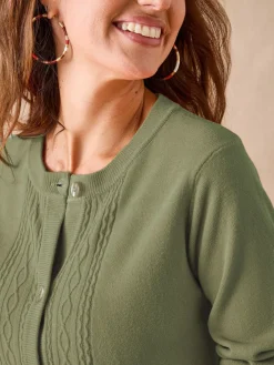 Femme Daxon Cardigan avec jeux de torsades