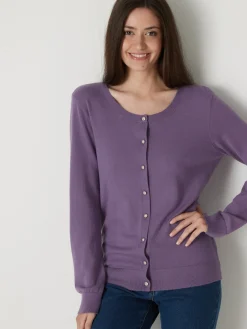 Femme Daxon Cardigan élégant boutons-bijoux