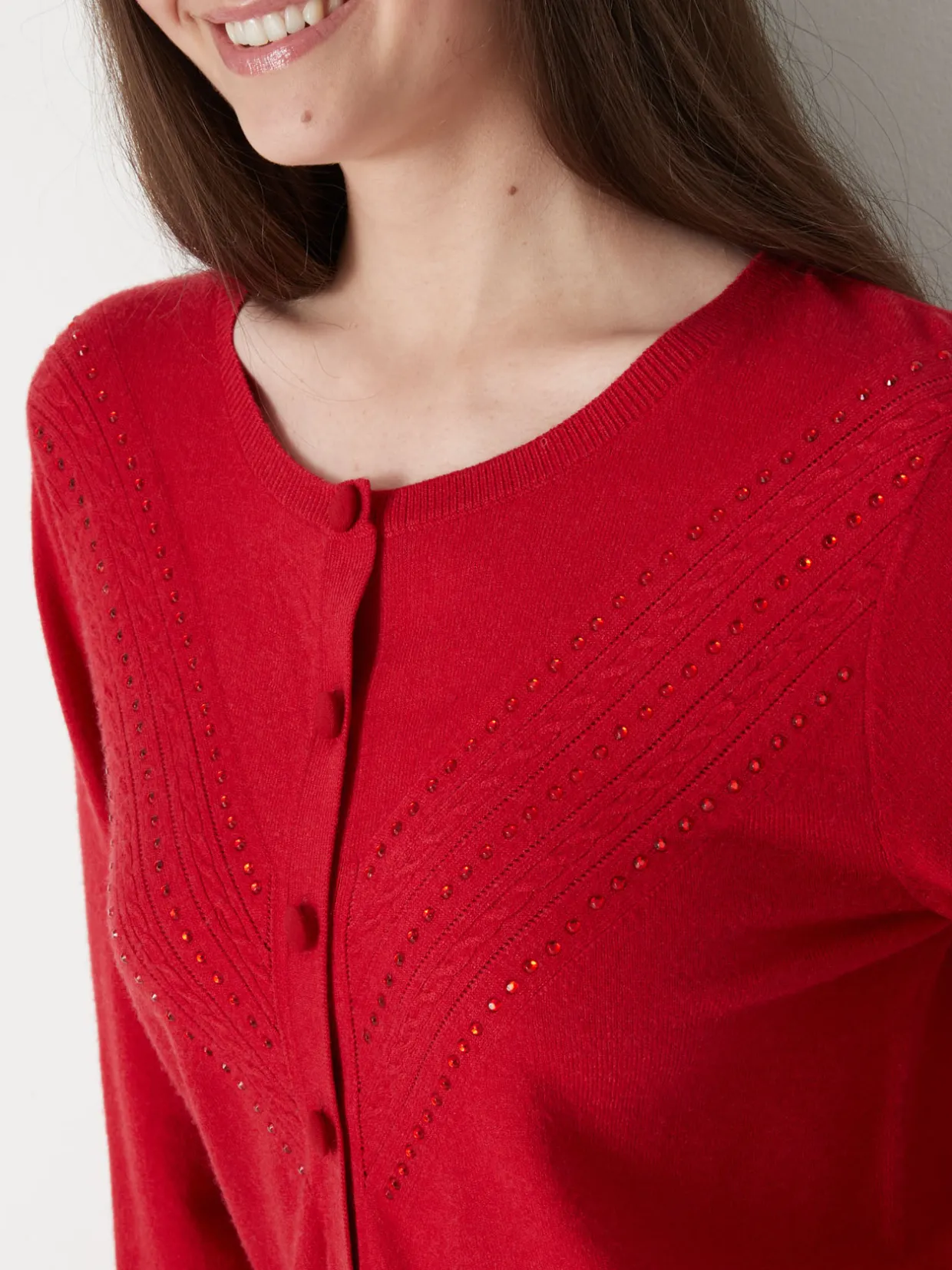 Femme Daxon Cardigan point fantaisie détails rivets