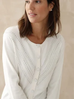 Femme Daxon Cardigan point fantaisie détails rivets