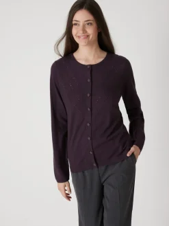 Femme Daxon Cardigan point fantaisie détails rivets