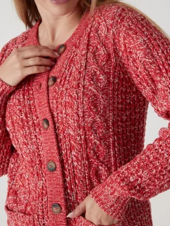 Femme Daxon Cardigan torsadé col rond