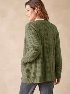 Femme Daxon Cardigan torsadé col rond