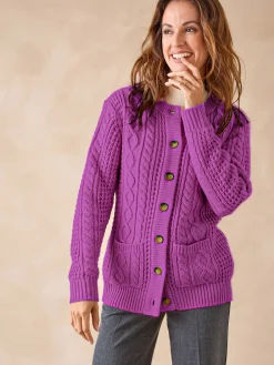 Femme Daxon Cardigan torsadé col rond