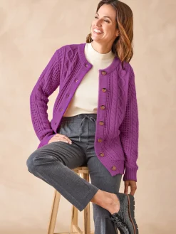 Femme Daxon Cardigan torsadé col rond