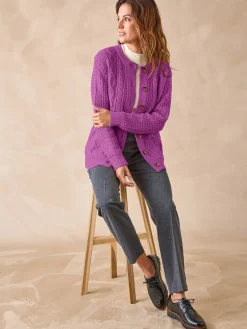 Femme Daxon Cardigan torsadé col rond