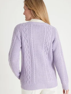 Femme Daxon Cardigan torsadé col rond